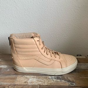 Vans Sk8 Hi women’s Sz 6.5 peach Blush Leather Shoes